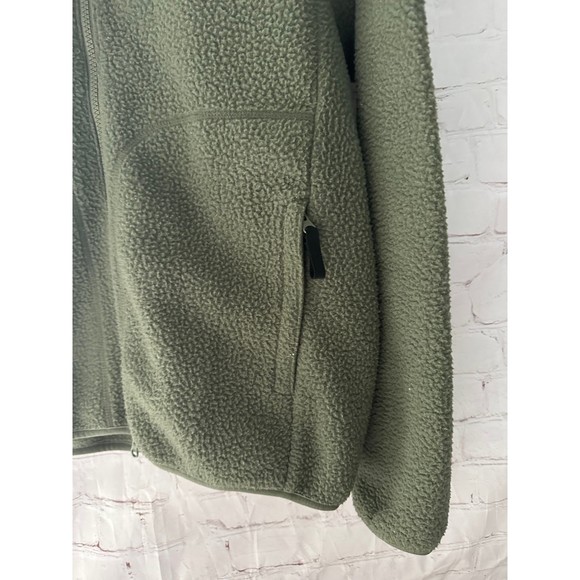 EVERLANE Men's Renew Zip Up Fleece Jacket Small Olive Green Teddy S - Picture 3 of 11